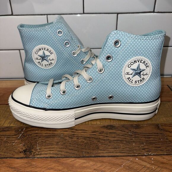 Converse Women Size 6.5 Chuck Taylor All Star Lift Hi Sneaker Infinity Pool Blue - Picture 1 of 10